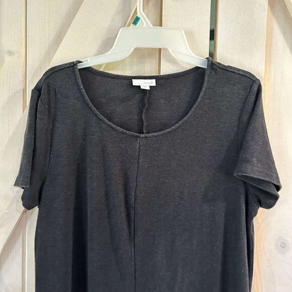 Pure Jill Womens Dress Medium Gray Linen Blend Minimalist Grunge Pockets Comfort - Picture 2 of 11